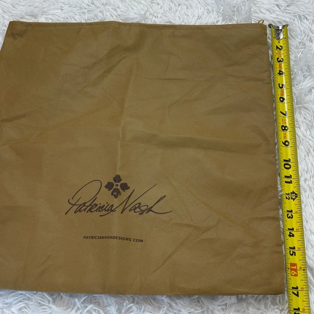 PATRICIA NASH Tan and Brown FLOWER Leather Bag WITH DUST BAG SOME SMALL MARKS - Picture 9 of 13